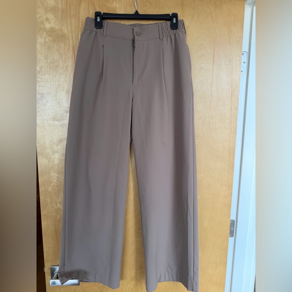 Beyond Yoga Khaki Status Wide Leg Trouser 31" Medium - Picture 6 of 14